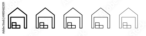 Warehouse icon symbol pictogram. stroke designs.