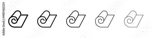 Yoga mat icon symbol pictogram. stroke designs.