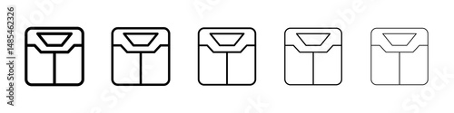 Weight scale icon symbol pictogram. stroke designs.