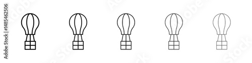Hot air balloon icon symbol pictogram. stroke designs.