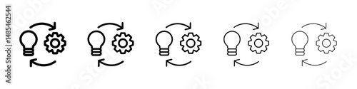 Implementation icon symbol pictogram. stroke designs.