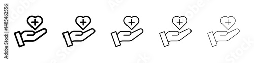 Health insurance icon symbol pictogram. stroke designs.