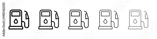 Gas station icon symbol pictogram. stroke designs.