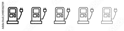Charging station icon symbol pictogram. stroke designs.
