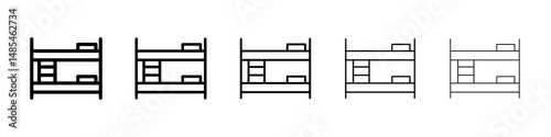 Bunk bed icon symbol pictogram. stroke designs.