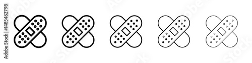 Band aid icon symbol pictogram. stroke designs.