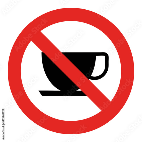 No drinks allowed sign, simple design, red and black, for public spaces
