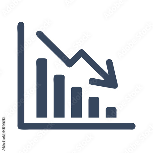  Decline Graph Icon for Analysis
