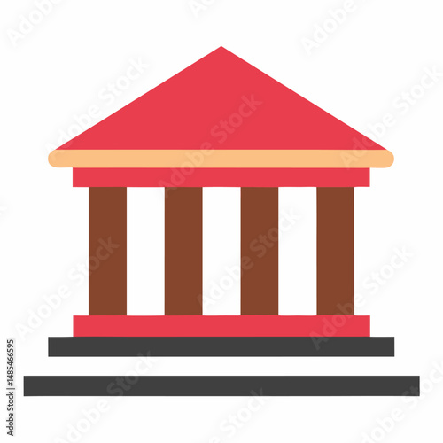 Building icon. Building with iconic columns. Historic building. Museum Vector icon isolated on white background.
