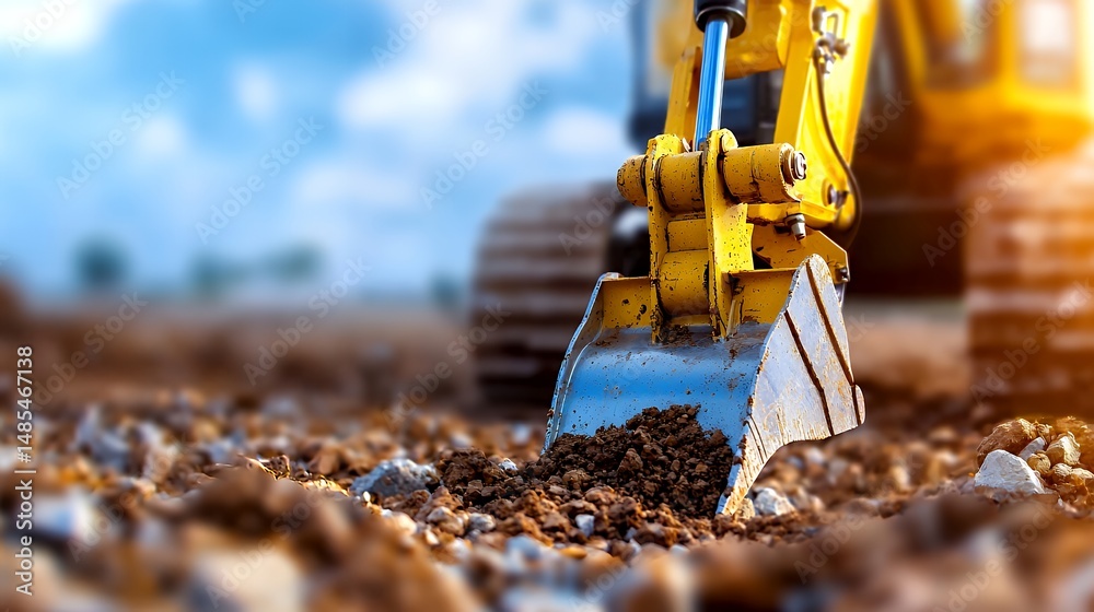 Obraz premium Excavator Digging Dirt