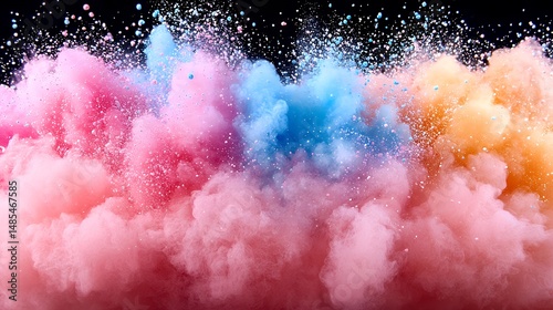 Exploding Colorful Powder with Artistic Aesthetic.
