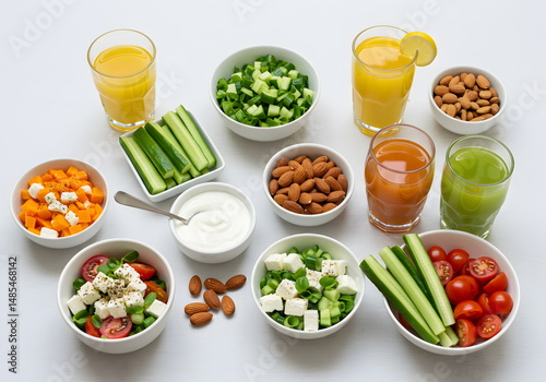 Wallpaper Mural A vibrant mix of fresh vegetables, fruits and nuts perfect for use in diet plans, wellness blogs, healthy lifestyle ads or nutrition content for healthy eating and balanced nutrition. Torontodigital.ca