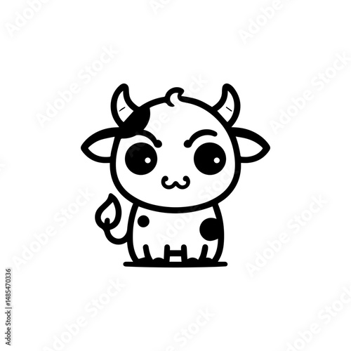 a illustration of cow outline style