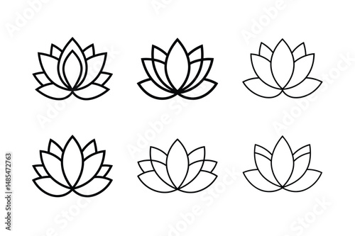 flat vector of abstract lotus flower