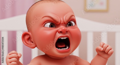 exaggerated baby is angry