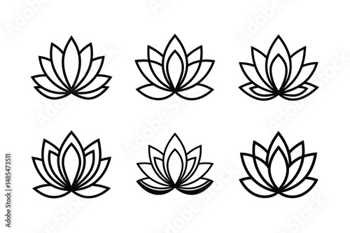 zen inspired lotus vector in flat design