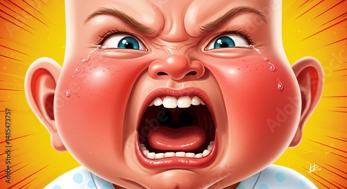 exaggerated baby is angry