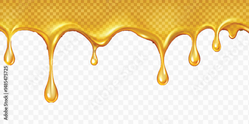 abstract 3d  liquid gold dripping isolated on transparent background