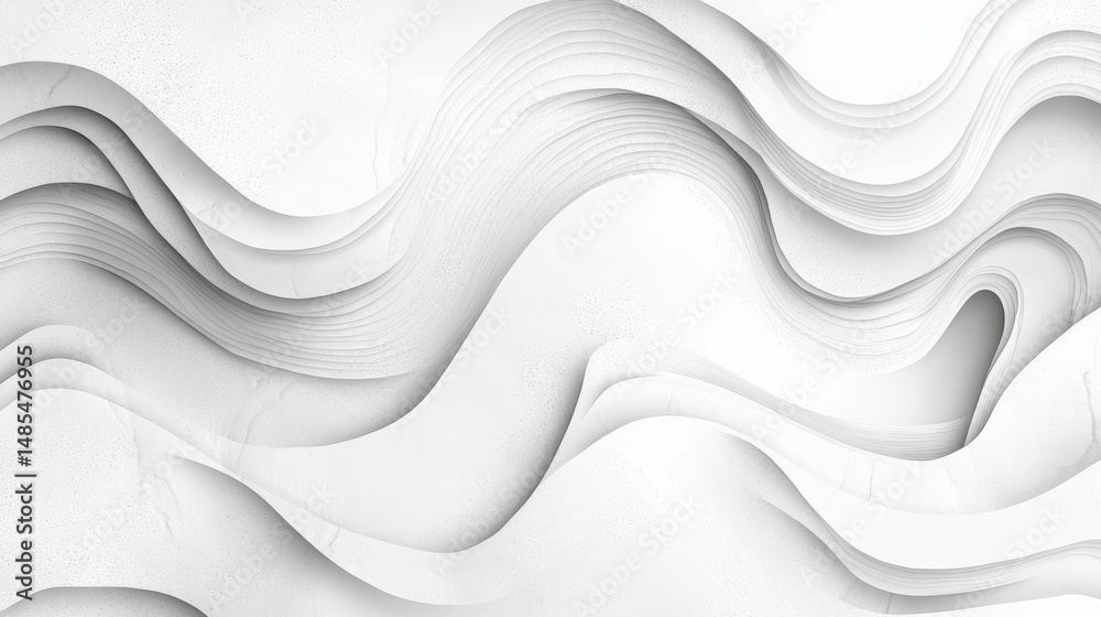 Obraz premium Modern textile design is elevated by a seamless pattern consisting of silver watercolor blotches, gray flowing effects, and abstract smoke elements