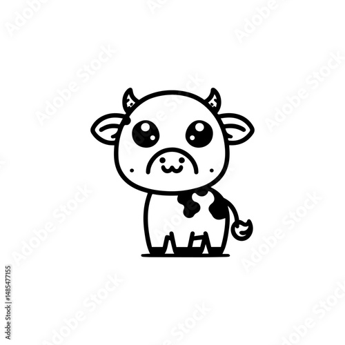a illustration of cow outline style