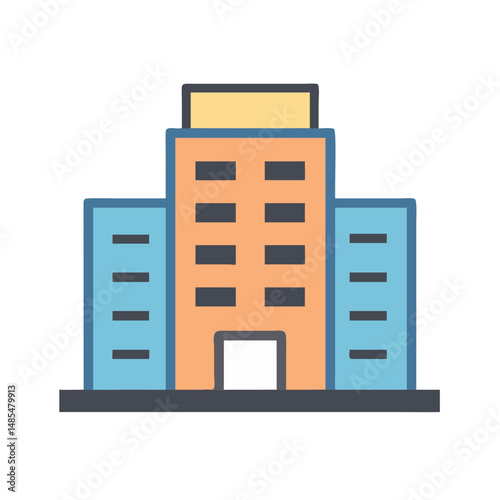  Elegant Office Building Icon for Corporate Identity
