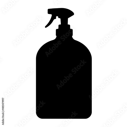 Silhouette of Laundry Detergent Refill Bottle, Plastic-Free Concept for Eco-Friendly Living