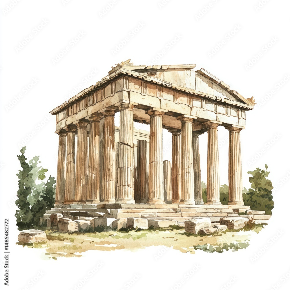 Obraz premium An ancient Greece architecture parthenon building.