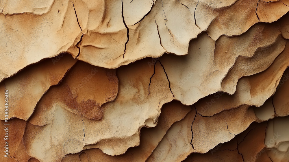 Naklejka premium A polished, market-friendly photograph macro view: mossy, weathered wood reveals intricate fungal texturesorup-close look: mossy wood's hidden fungal textures emerge with age.