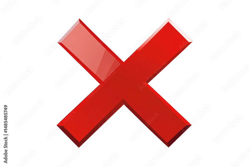Obraz premium a red x symbol on a white background