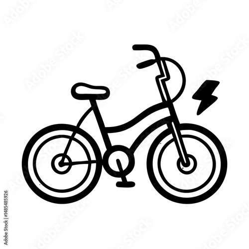 Electric bike icon on transparent background for travel concept  