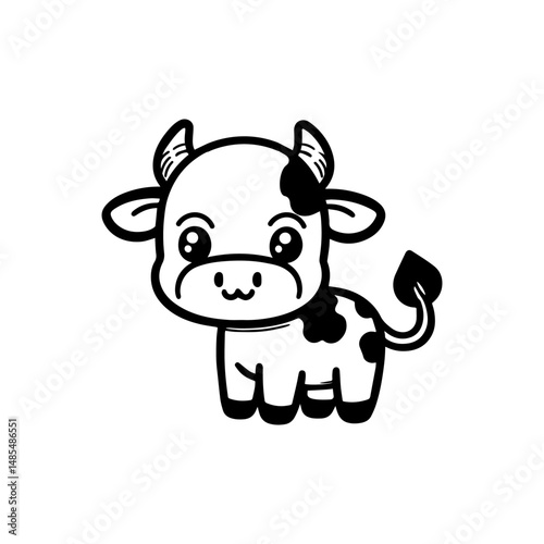 a illustration of cow outline style