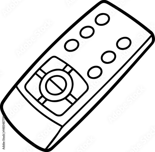remote control outline coloring book page line art vector illustration