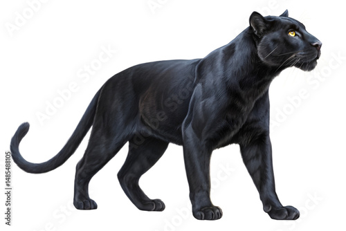 Realistic black panther side profile