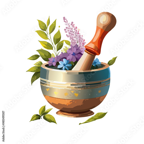 Japanese traditional singing bowl vector icon zen graphic design