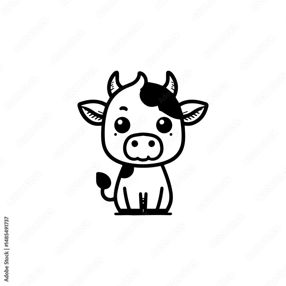 Fototapeta premium a illustration of cow outline style