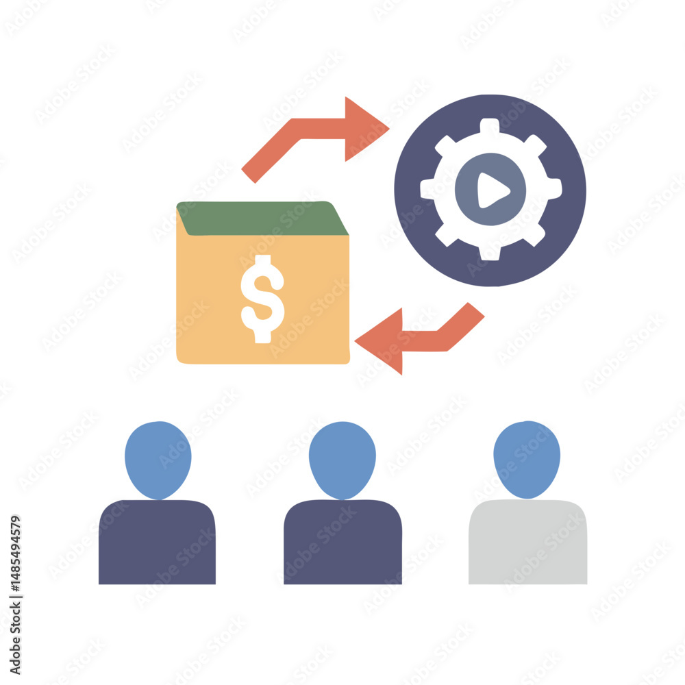 Modern Sales Process Icon for Analysis Modern Sales Process Icon for Analysis