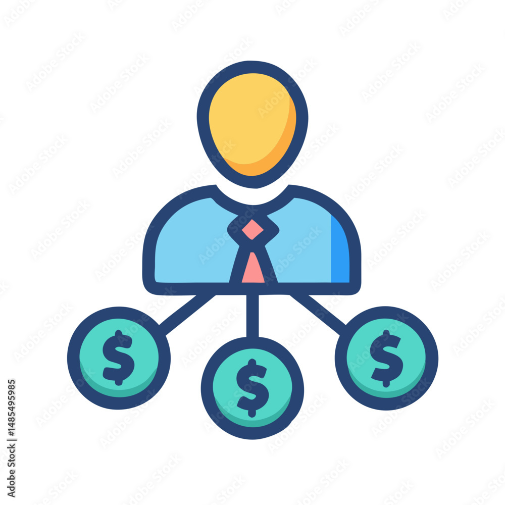Stylish Shareholder Icon for Financial Success Stylish Shareholder Icon for Financial Success