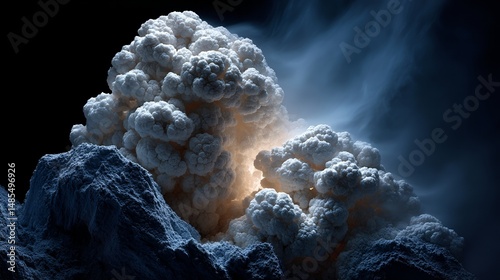 volcanic vent spires rising from seafloor mineral deposits