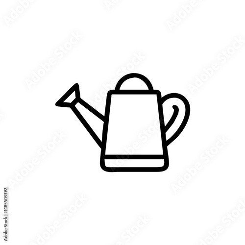 Simple line drawing of a watering can in minimalist style  
