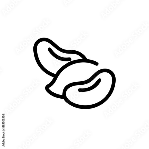 Line art illustration of two peanuts side by side  