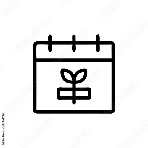 Planting calendar with seedling icon in minimalist design  
