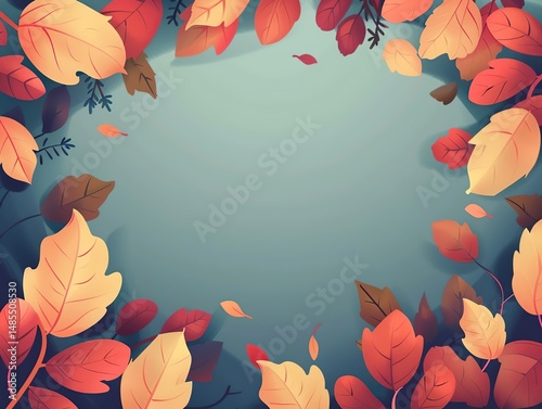 Autumn leaves background with space for your text illustration.
