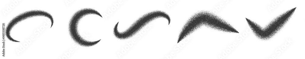 Fototapeta premium Set of noise grain wave abstract template elements.