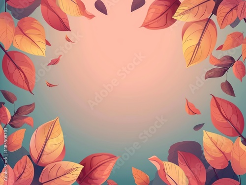 Autumn leaves background with space for your text illustration.
