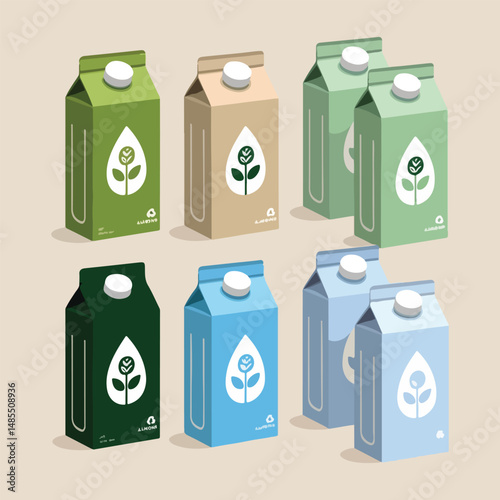 Plant-Based Milk Alternatives Collection – Vegan, Dairy-Free, and Sustainable Designs for Almond, Soy, and Oat Milk Cartons to Celebrate World Plant Milk Day