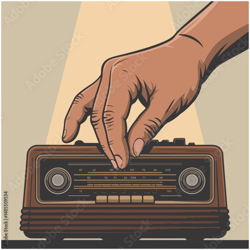 National Radio Day vector set featuring retro and modern radios, signal waves, broadcasting elements, and flat style illustrations in solid colors.