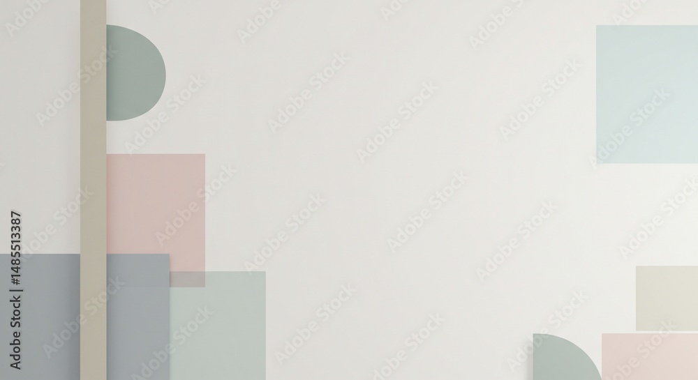 Fototapeta premium Abstract Geometric Pastel Shapes Wall Art Background Design Modern Minimalist Interior Decor