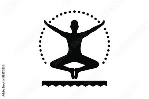 International Yoga Silhouette Vector – Global Wellness and Meditation Illustration