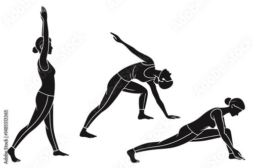 Line Art Yoga Silhouette Vector – Minimalist Meditation and Fitness Illustration