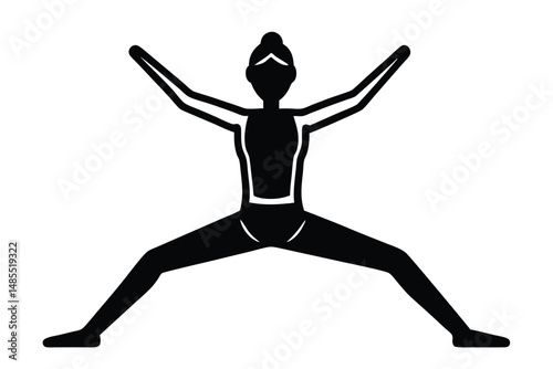 Square Yoga Silhouette Vector  Geometric Meditation and Fitness Illustration